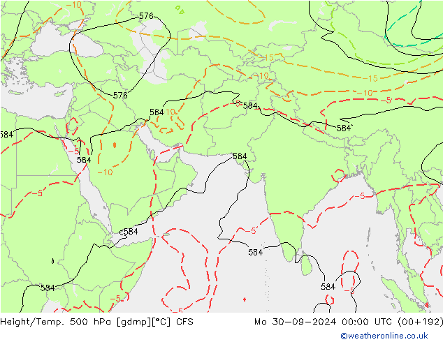 Height/Temp. 500 hPa CFS Mo 30.09.2024 00 UTC