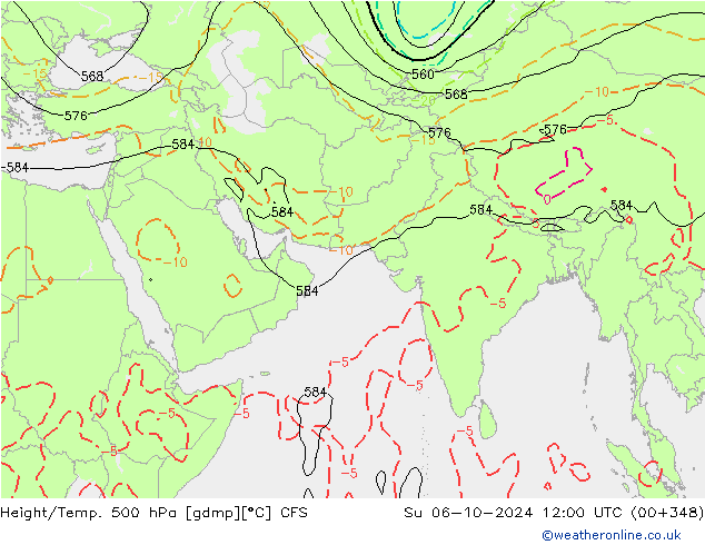 Height/Temp. 500 hPa CFS nie. 06.10.2024 12 UTC