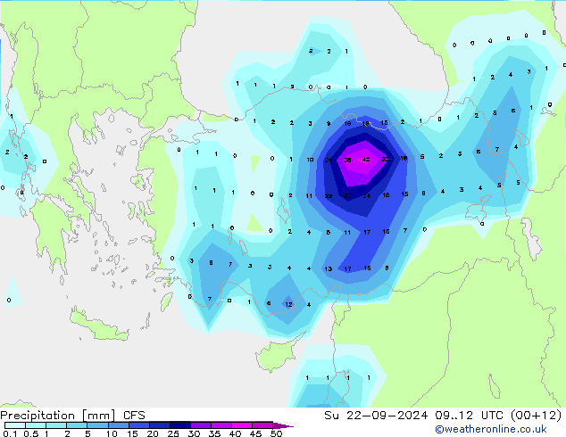 Precipitación CFS dom 22.09.2024 12 UTC