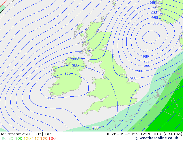 Jet stream/SLP CFS Th 26.09.2024 12 UTC