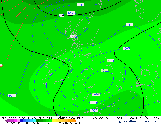 Thck 500-1000hPa CFS lun 23.09.2024 12 UTC