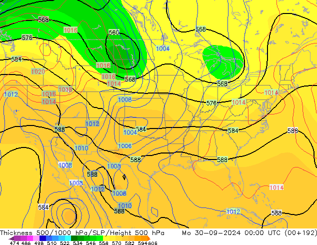 Dikte 500-1000hPa CFS ma 30.09.2024 00 UTC