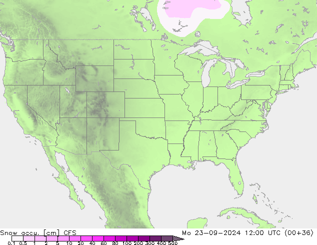 Snow accu. CFS Mo 23.09.2024 12 UTC