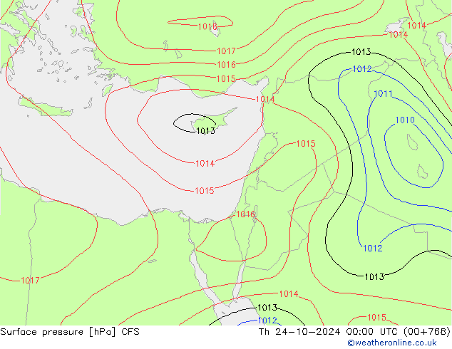 Surface pressure CFS Th 24.10.2024 00 UTC