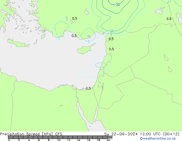 Neerslag Spread CFS zo 22.09.2024 12 UTC