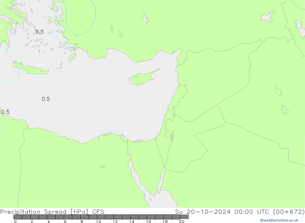 Niederschlag  Spread CFS So 20.10.2024 00 UTC