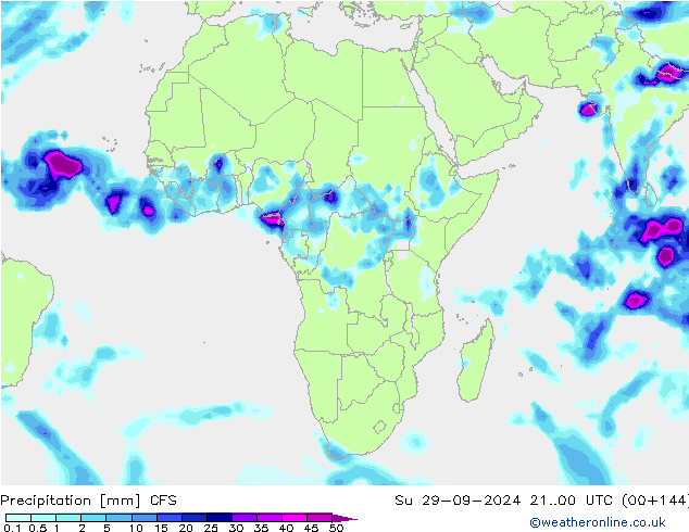 Precipitation CFS Su 29.09.2024 00 UTC