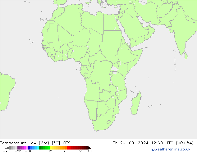 Min. Temperatura (2m) CFS czw. 26.09.2024 12 UTC