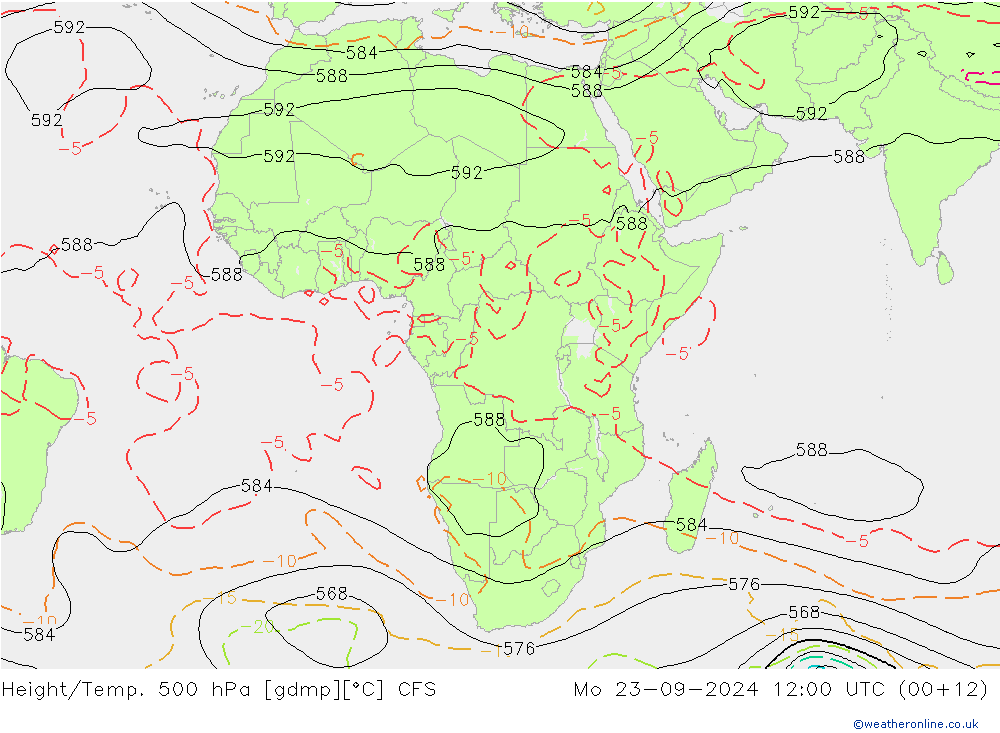 Height/Temp. 500 hPa CFS Po 23.09.2024 12 UTC