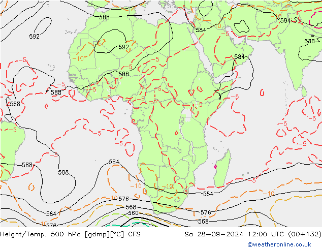 Height/Temp. 500 hPa CFS Sa 28.09.2024 12 UTC