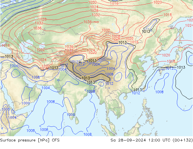 Surface pressure CFS Sa 28.09.2024 12 UTC