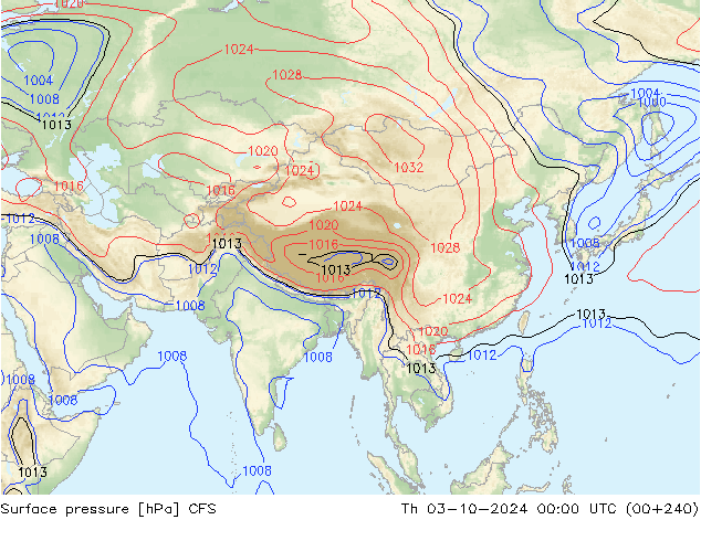 Surface pressure CFS Th 03.10.2024 00 UTC