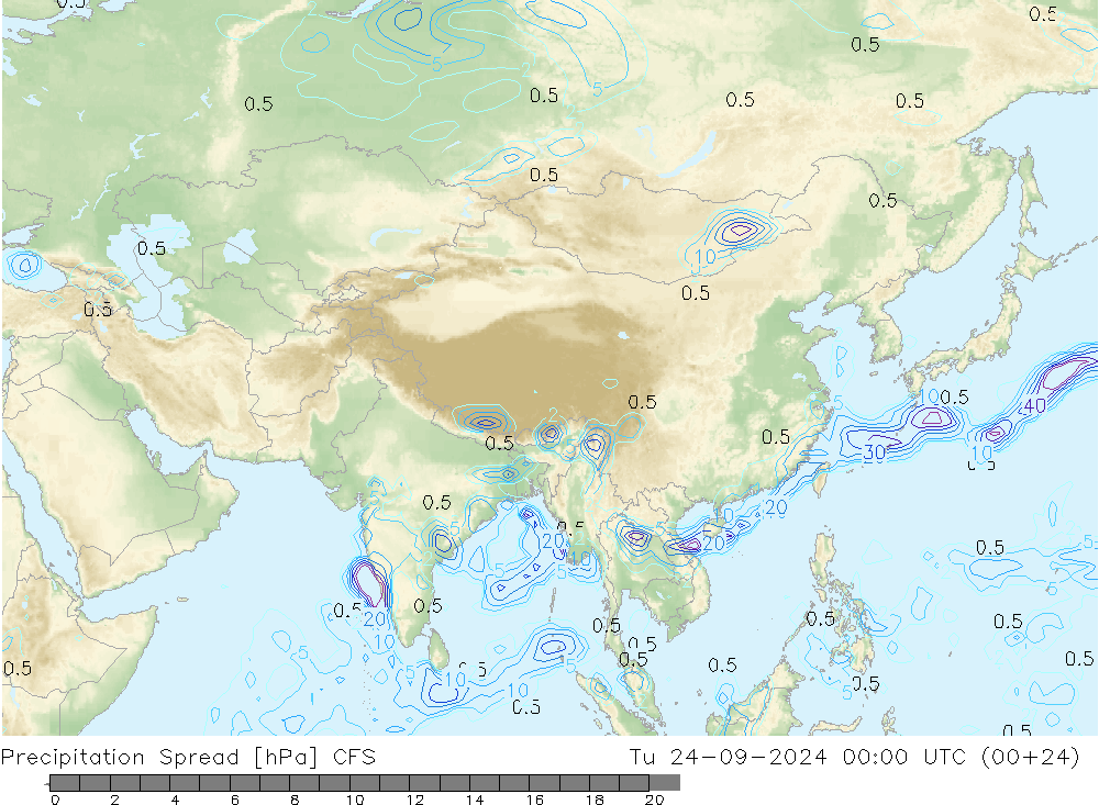 Precipitation Spread CFS Tu 24.09.2024 00 UTC