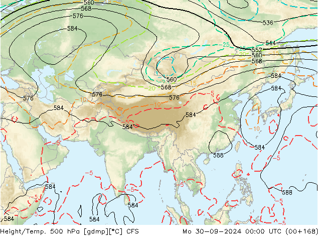 Height/Temp. 500 hPa CFS  30.09.2024 00 UTC