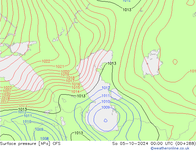 Surface pressure CFS Sa 05.10.2024 00 UTC