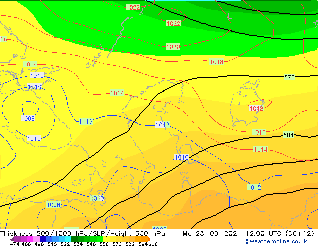 Thck 500-1000hPa CFS Mo 23.09.2024 12 UTC