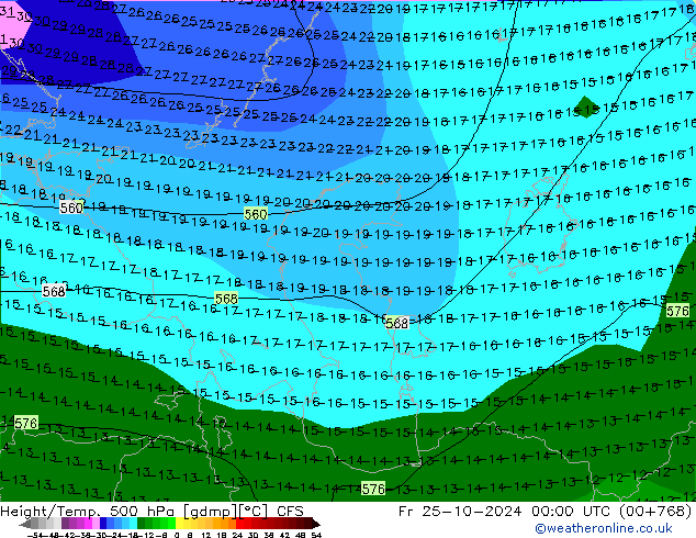 Height/Temp. 500 hPa CFS Fr 25.10.2024 00 UTC