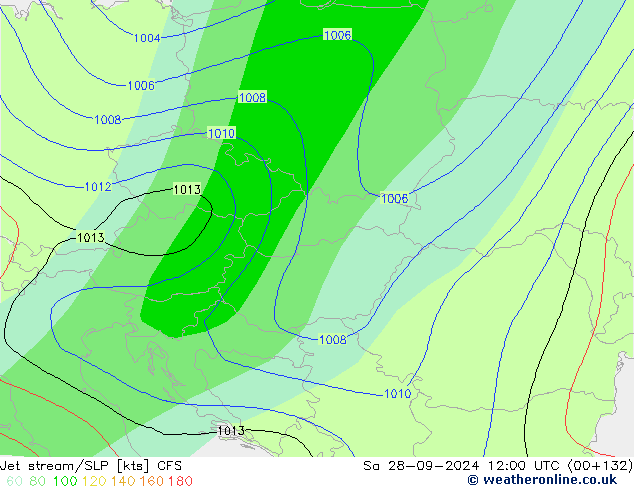 Jet stream/SLP CFS Sa 28.09.2024 12 UTC