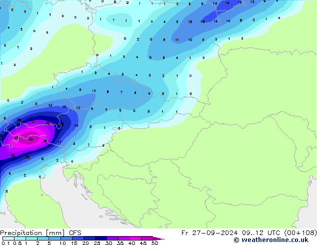 Yağış CFS Cu 27.09.2024 12 UTC