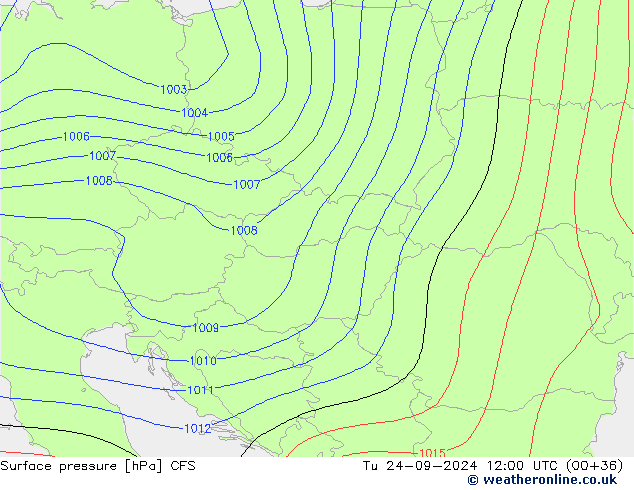 Surface pressure CFS Tu 24.09.2024 12 UTC