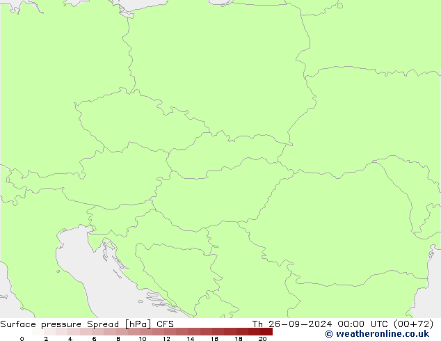 Luchtdruk op zeeniveau Spread CFS do 26.09.2024 00 UTC