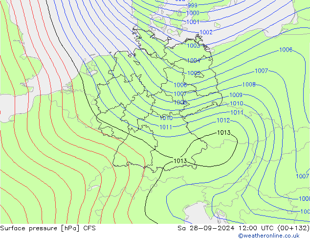 Surface pressure CFS Sa 28.09.2024 12 UTC