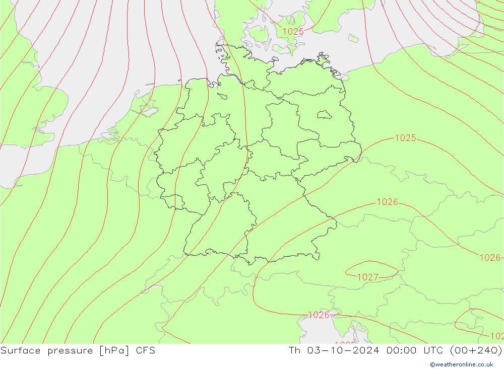 Surface pressure CFS Th 03.10.2024 00 UTC