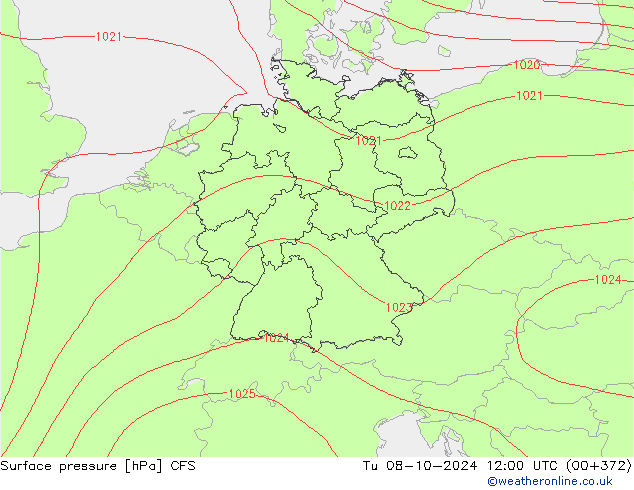 ciśnienie CFS wto. 08.10.2024 12 UTC