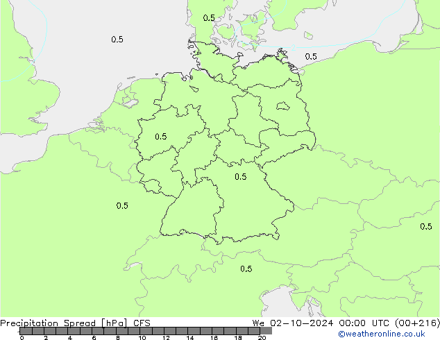 Precipitation Spread CFS We 02.10.2024 00 UTC