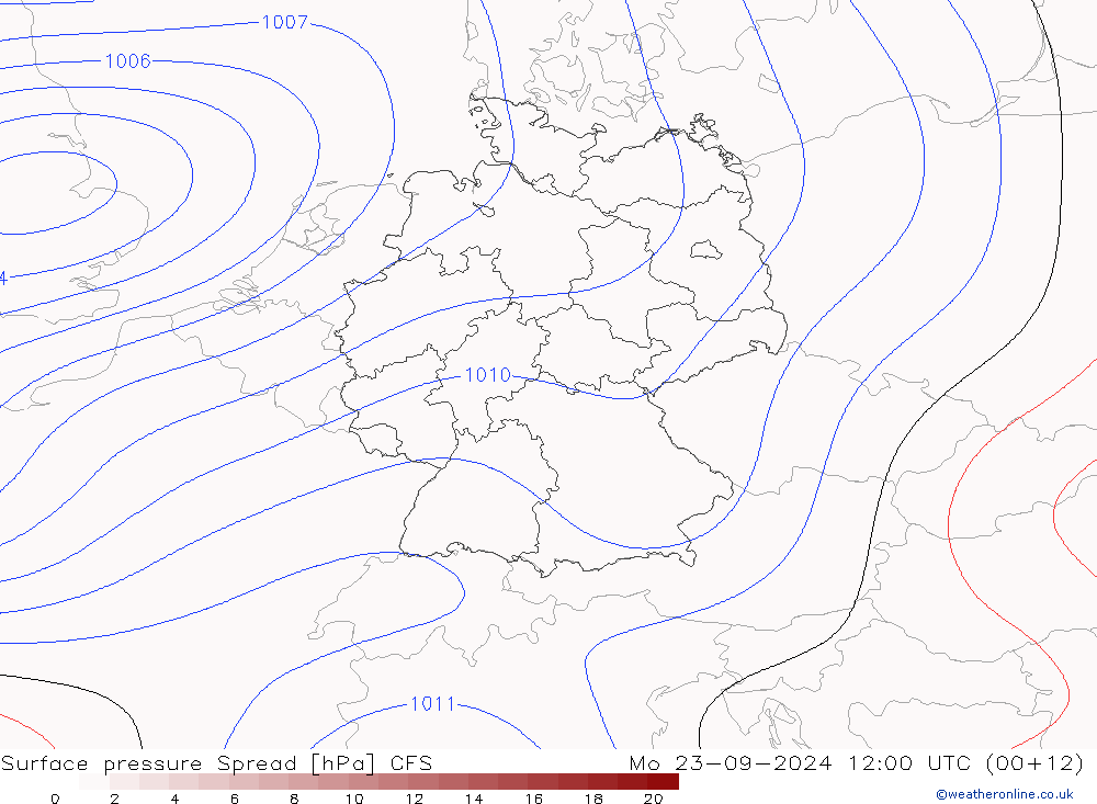 Surface pressure Spread CFS Mo 23.09.2024 12 UTC