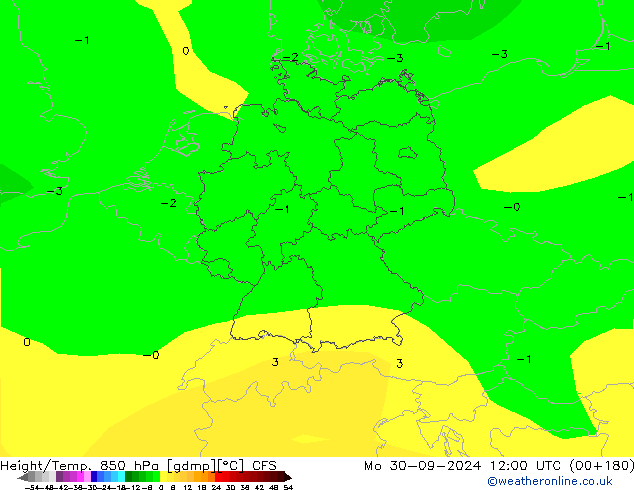 Height/Temp. 850 hPa CFS Mo 30.09.2024 12 UTC