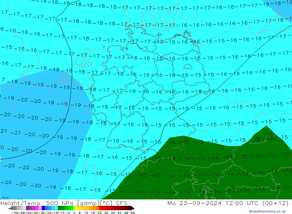 Yükseklik/Sıc. 500 hPa CFS Pzt 23.09.2024 12 UTC