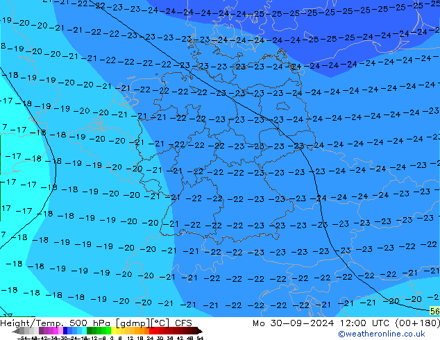 Géop./Temp. 500 hPa CFS lun 30.09.2024 12 UTC