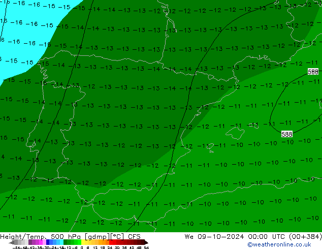 Height/Temp. 500 hPa CFS We 09.10.2024 00 UTC