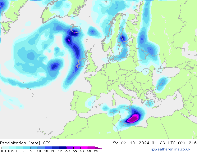 Precipitation CFS We 02.10.2024 00 UTC