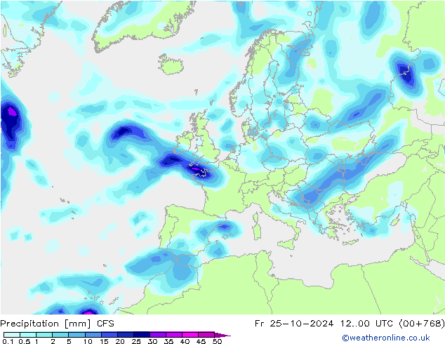 Precipitation CFS Fr 25.10.2024 00 UTC