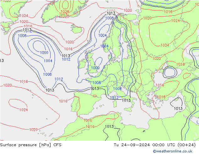 Surface pressure CFS Tu 24.09.2024 00 UTC