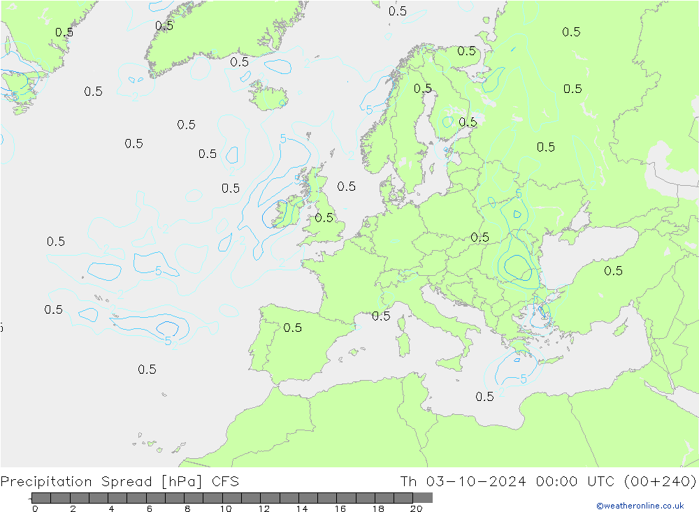 Niederschlag  Spread CFS Do 03.10.2024 00 UTC