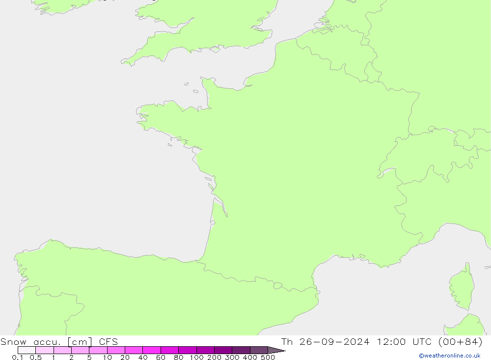 Snow accu. CFS czw. 26.09.2024 12 UTC