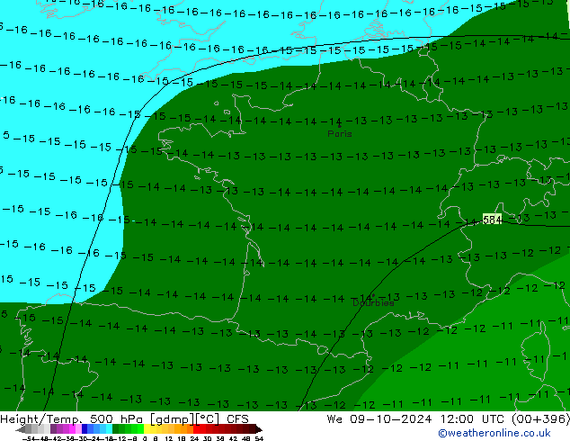 Height/Temp. 500 hPa CFS  09.10.2024 12 UTC