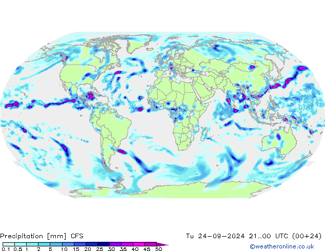 Précipitation CFS mar 24.09.2024 00 UTC