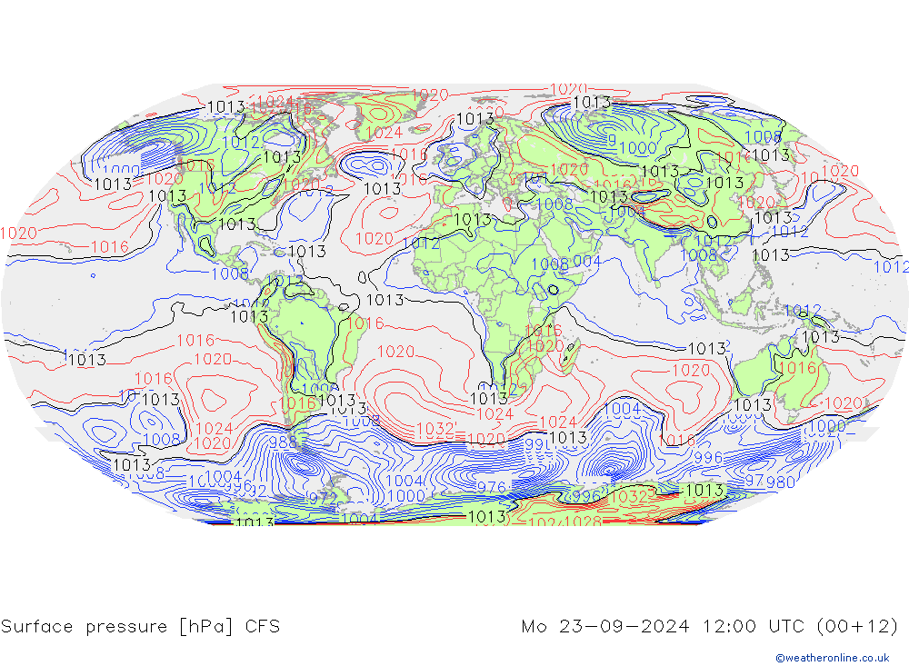 приземное давление CFS пн 23.09.2024 12 UTC