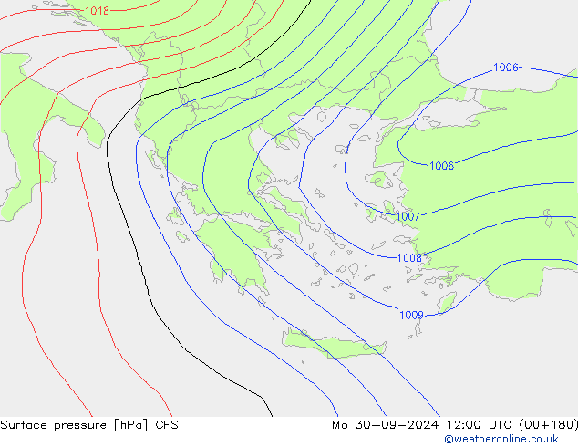 Atmosférický tlak CFS Po 30.09.2024 12 UTC