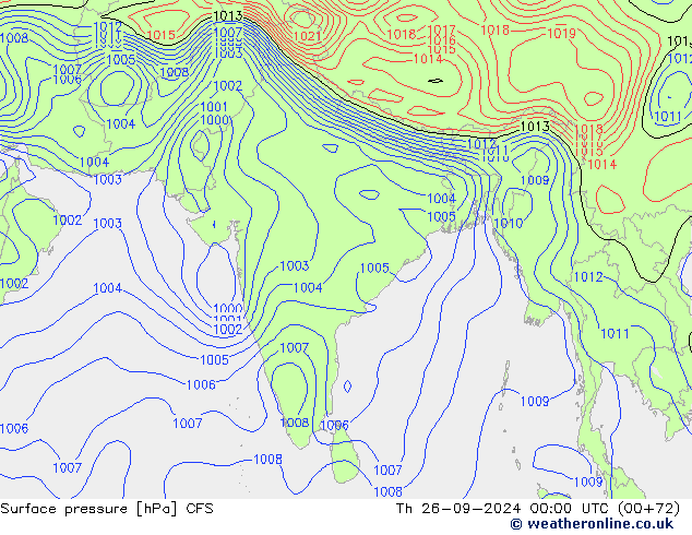 Surface pressure CFS Th 26.09.2024 00 UTC