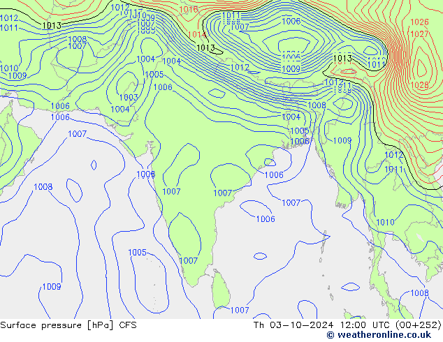 Luchtdruk (Grond) CFS do 03.10.2024 12 UTC