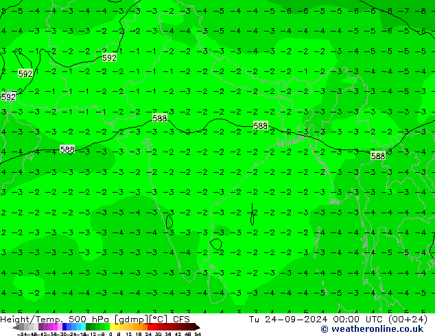 Hoogte/Temp. 500 hPa CFS di 24.09.2024 00 UTC