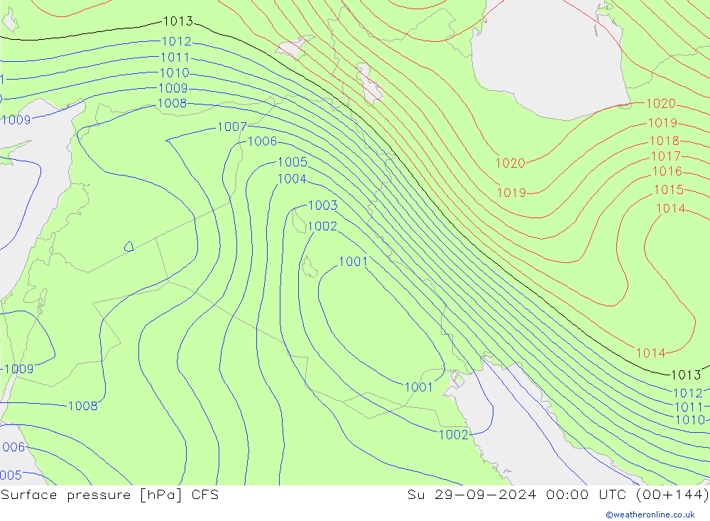 Yer basıncı CFS Paz 29.09.2024 00 UTC