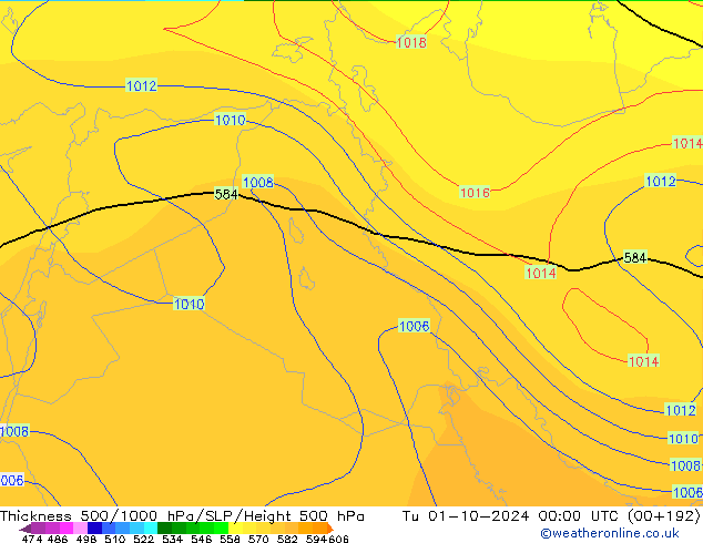 Thck 500-1000hPa CFS  01.10.2024 00 UTC