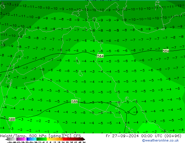 Geop./Temp. 500 hPa CFS vie 27.09.2024 00 UTC