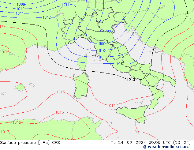 Surface pressure CFS Tu 24.09.2024 00 UTC